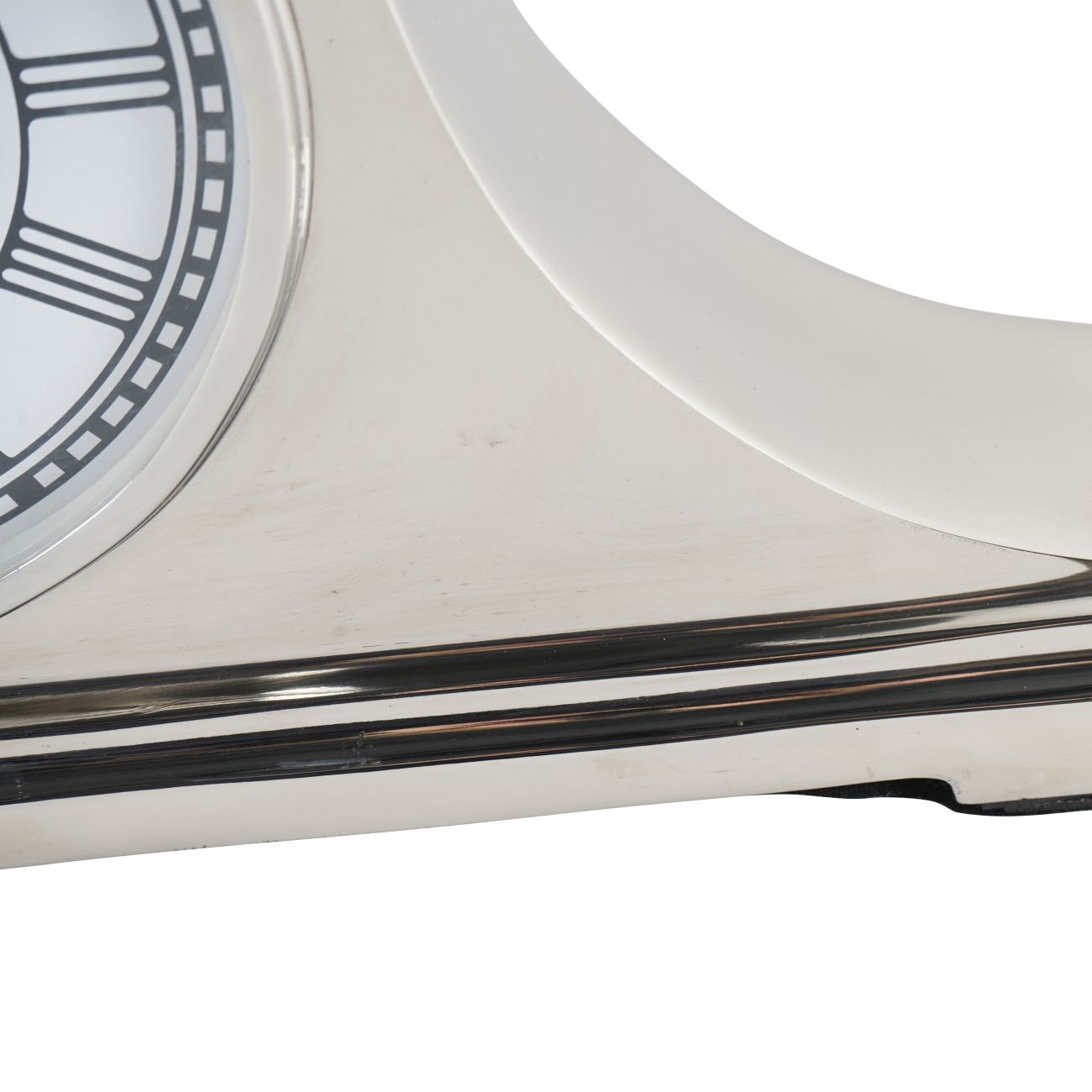 Retro Carriage Mantel Clock in Nickel Finish